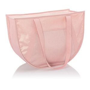 Round Utility Tote-Rose Blush Metallic